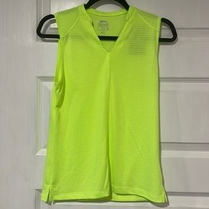 Slazenger Womens Refresh Texture Sleeveless Polo Neon Yellow Size XS NWT